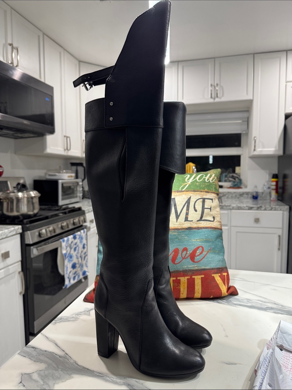 3.1 Phillip Lim Black Over-The-Knee Leather Boots